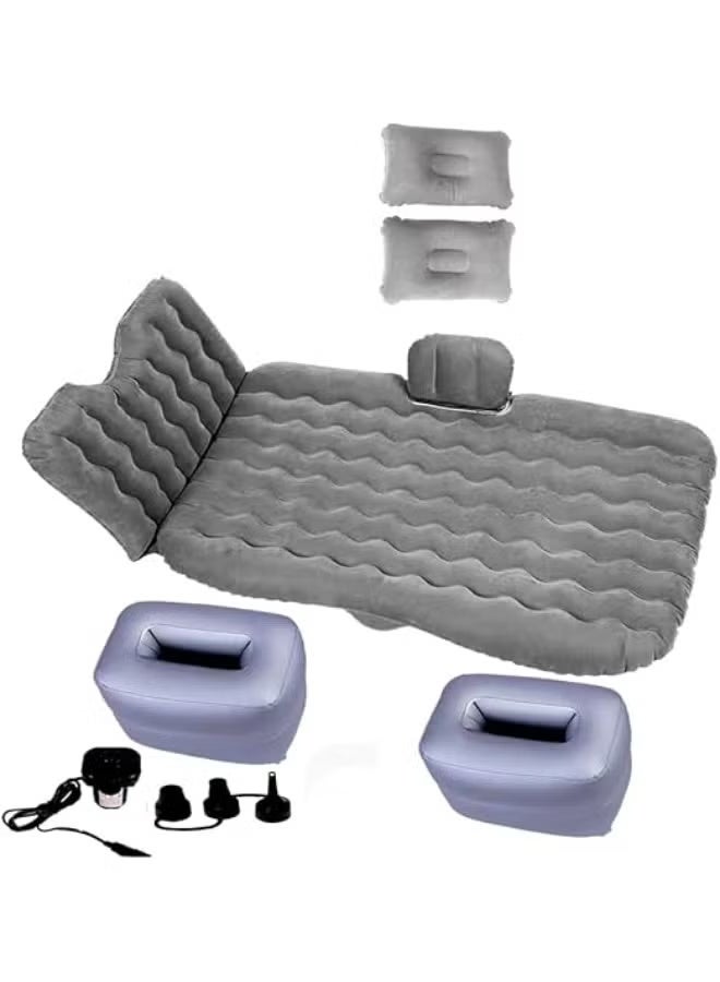 BlueFire Universal SUV & Car Back Seat Air Mattress Bed with Electric Pump | Premium Inflatable Travel Mattress Kit with 2 Air Pillows, Head Guard & Anti-Drop Sides | Leakproof Washable PVC for Camping, Road Trips & Comfortable Car Sleeping (72.8” x 35.4”) - Image 2